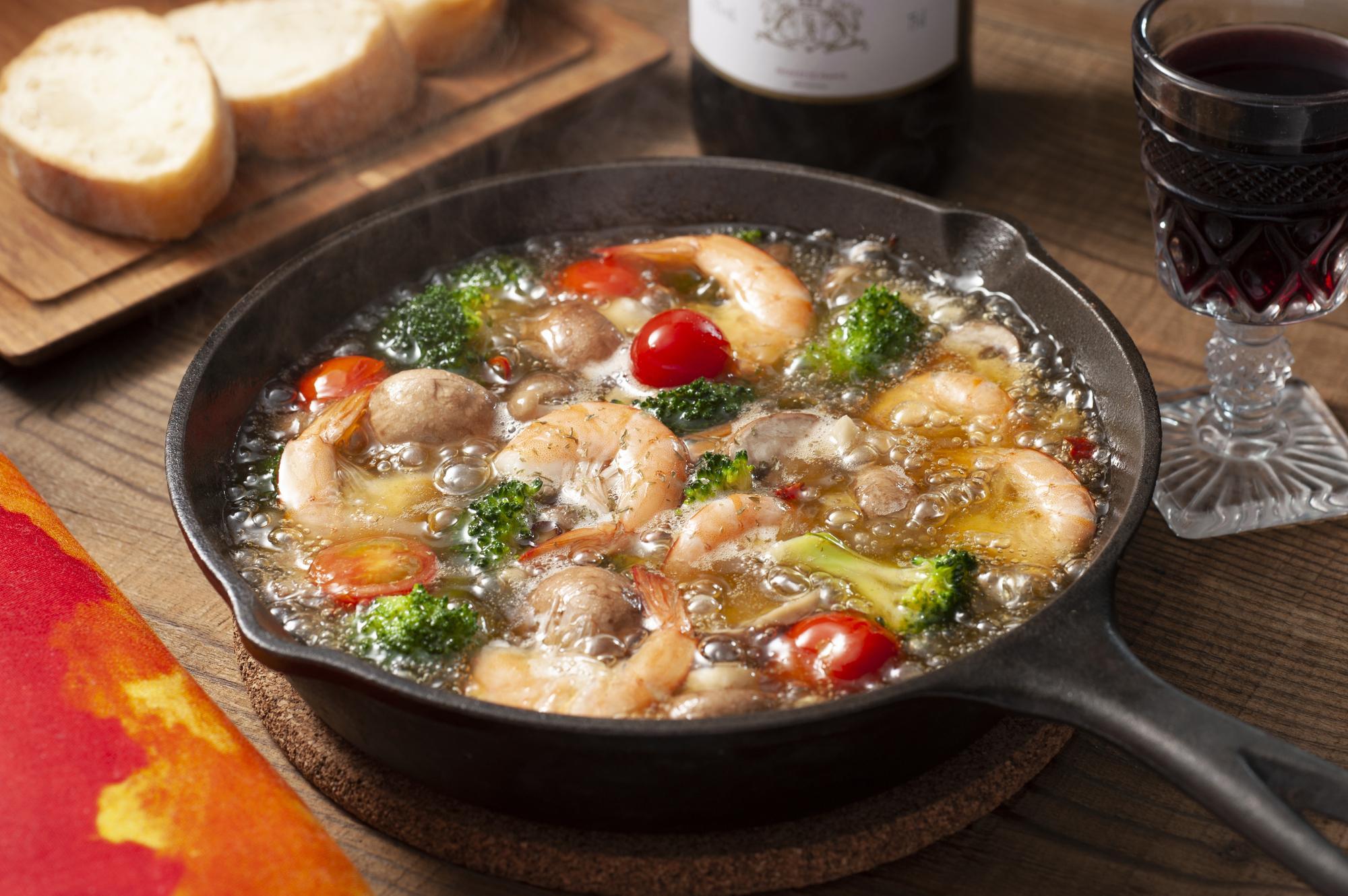 エビのアヒージョ